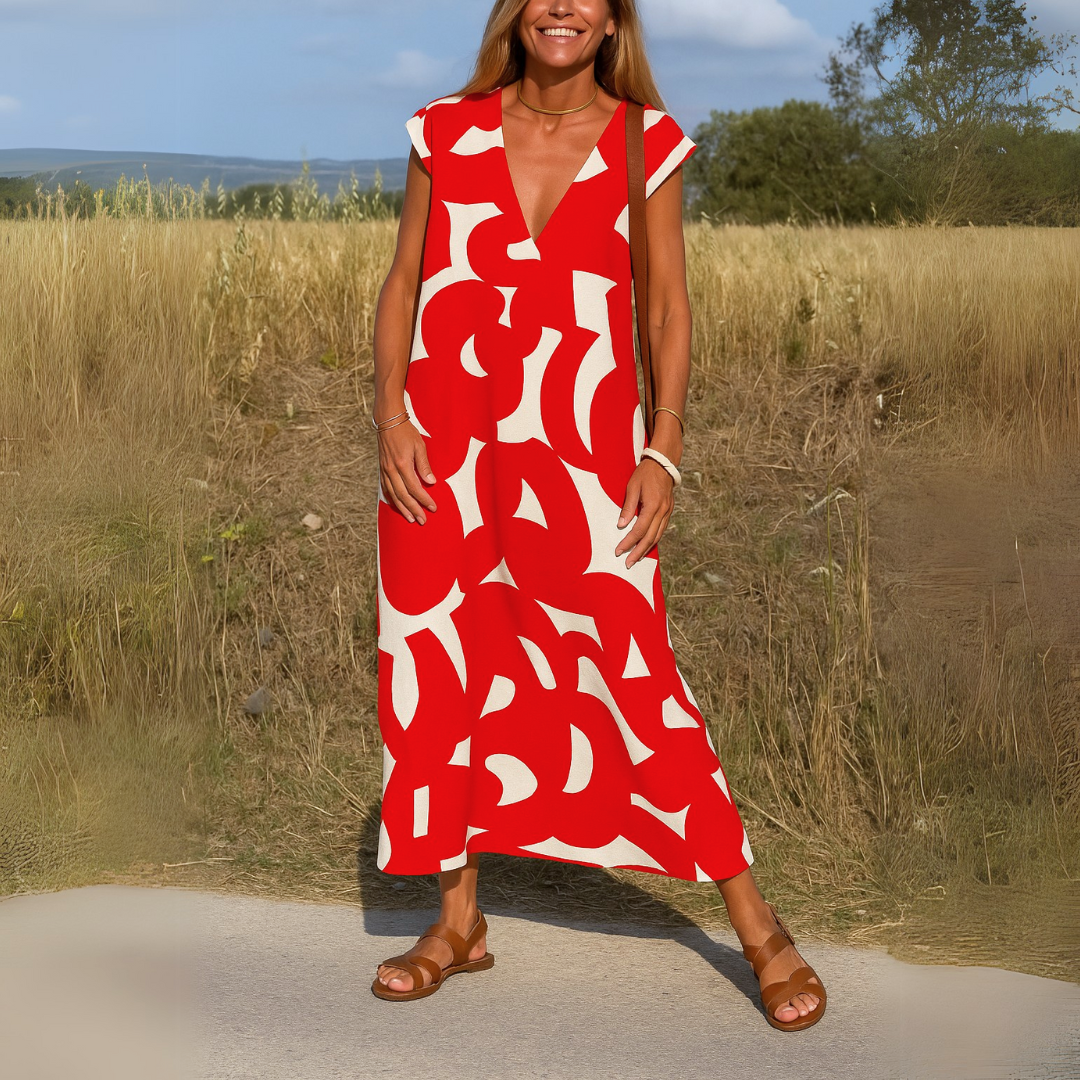 Valerie | Flowing V-neck Dress