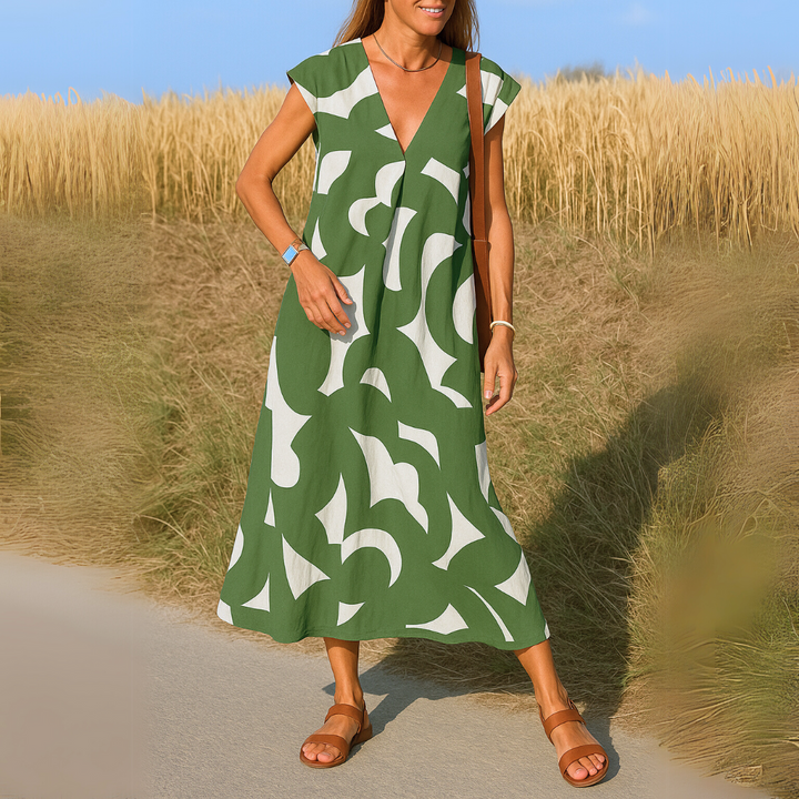 Valerie | Flowing V-neck Dress