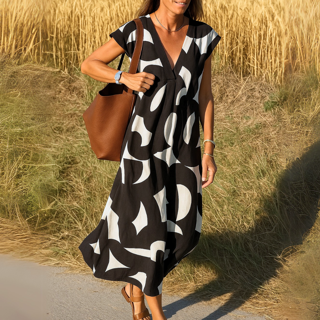 Valerie | Flowing V-neck Dress