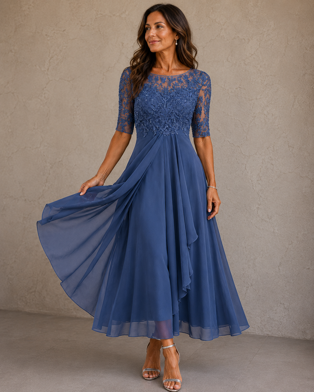 Charlotte™ | Elegant Lace Midi Dress