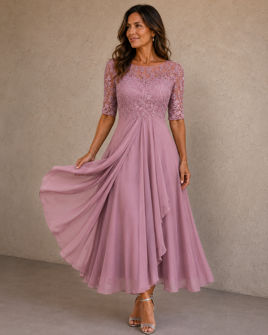Charlotte™ | Elegant Lace Midi Dress