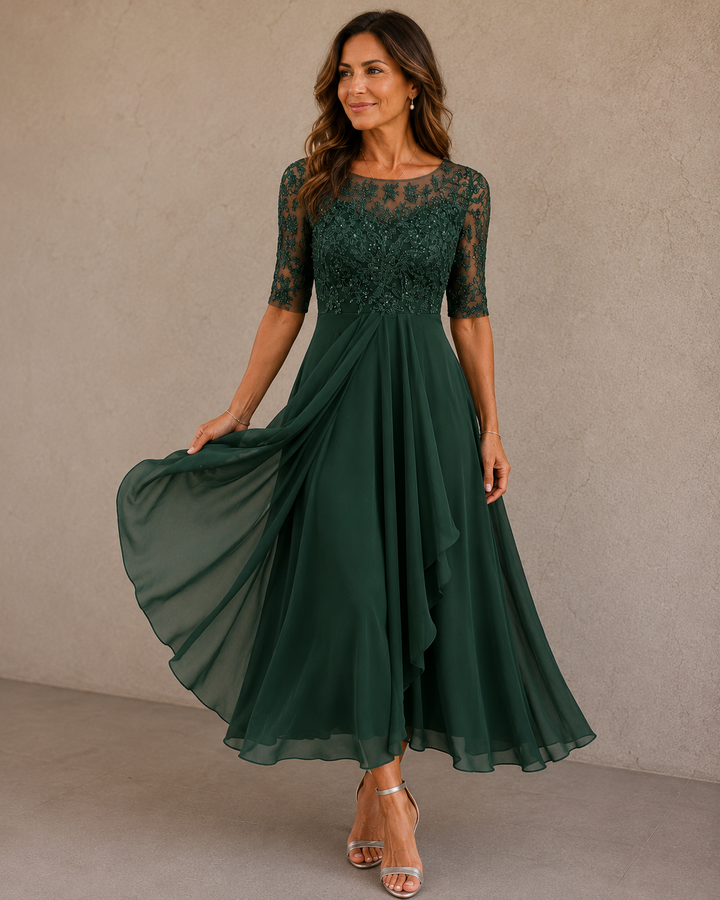 Charlotte™ | Elegant Lace Midi Dress