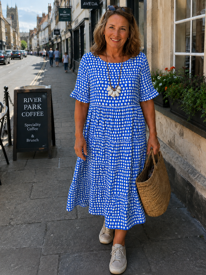 Short-Sleeve Midi Dress
