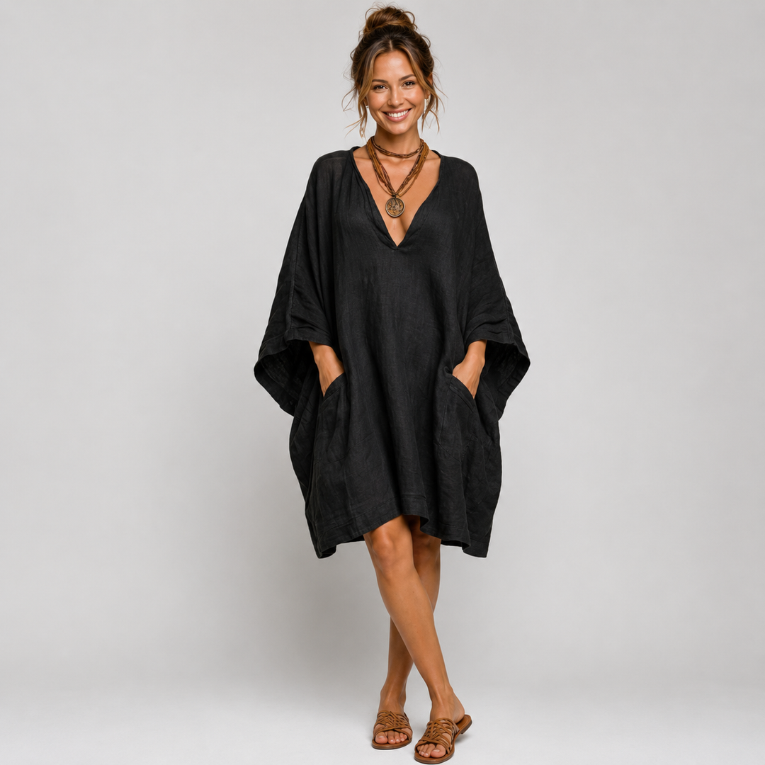 Elea™ Oversized V-Neck Dress