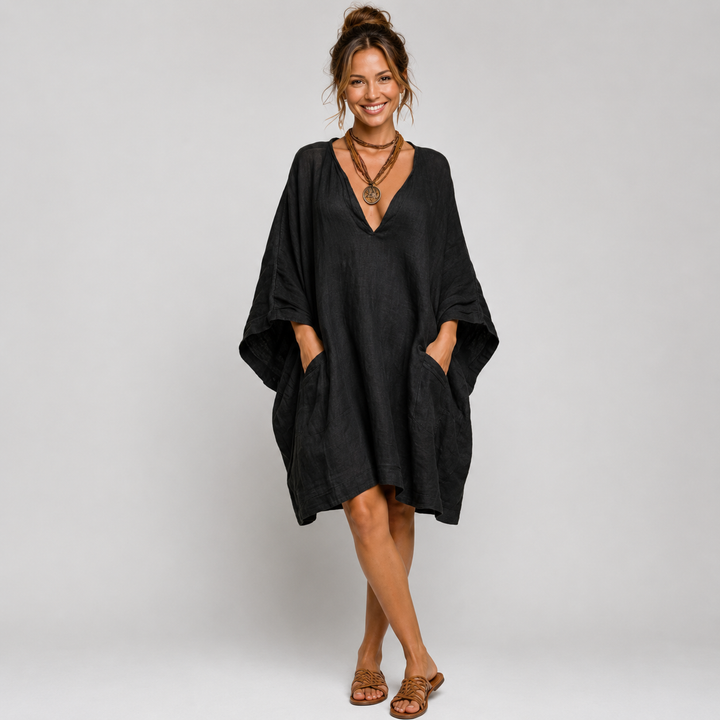 Elea™ Oversized V-Neck Dress