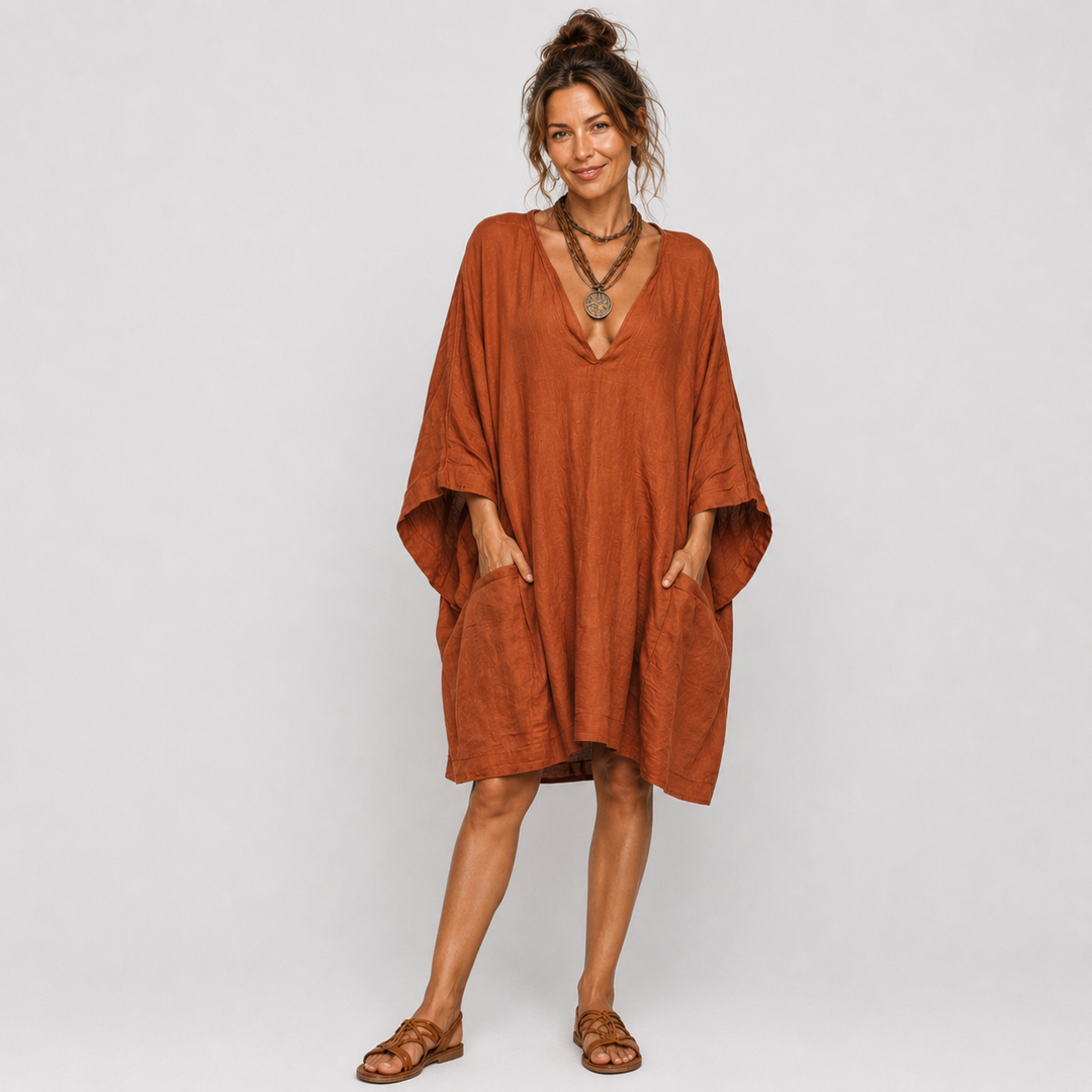 Elea™ Oversized V-Neck Dress