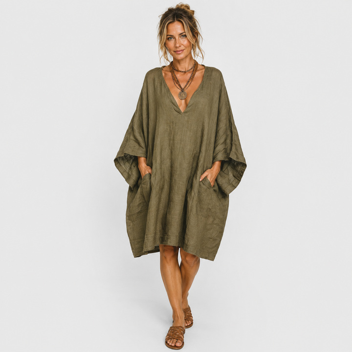 Elea™ Oversized V-Neck Dress