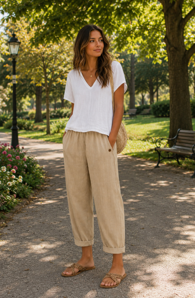Lucie™ | Comfortable Linen Trousers