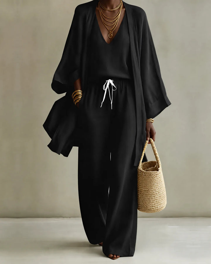 Cecilia™ | Elegant 3-Piece Linen Look Set