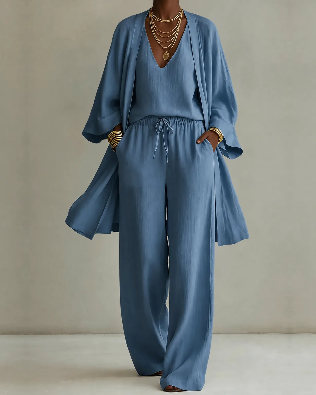 Cecilia™ | Elegant 3-Piece Linen Look Set