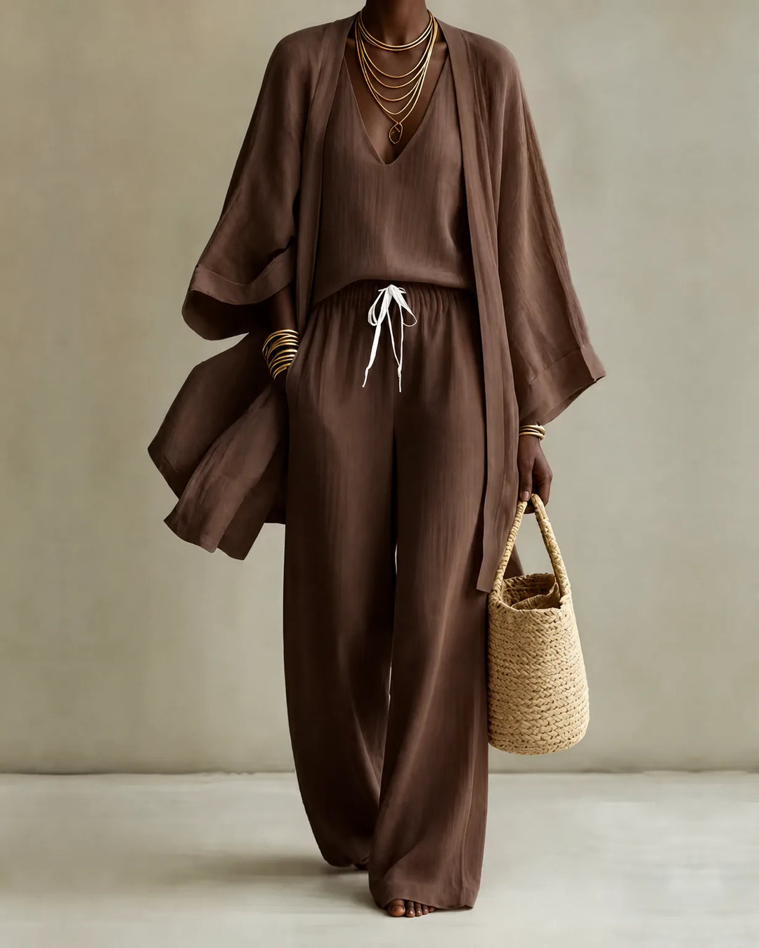 Cecilia™ | Elegant 3-Piece Linen Look Set