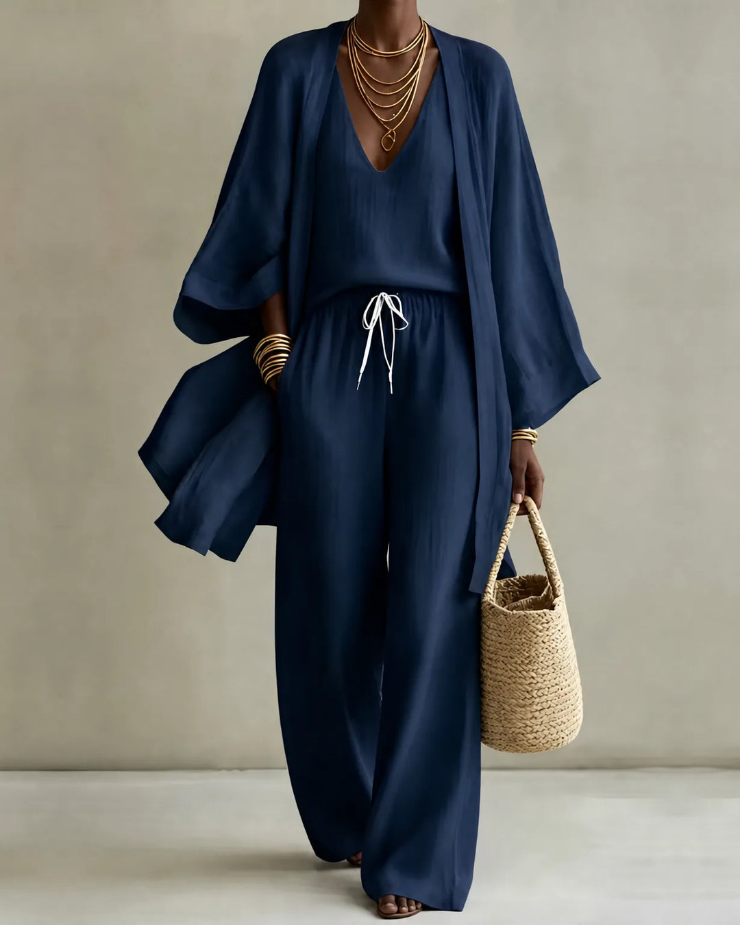 Cecilia™ | Elegant 3-Piece Linen Look Set