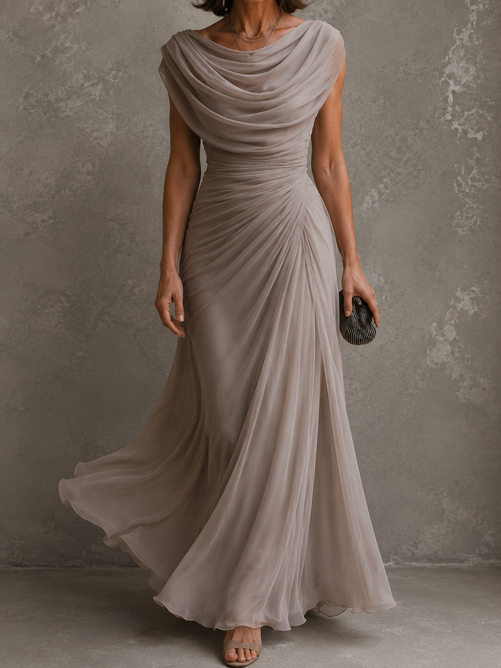 Alexandra™ | Elegant Draped Maxi Dress