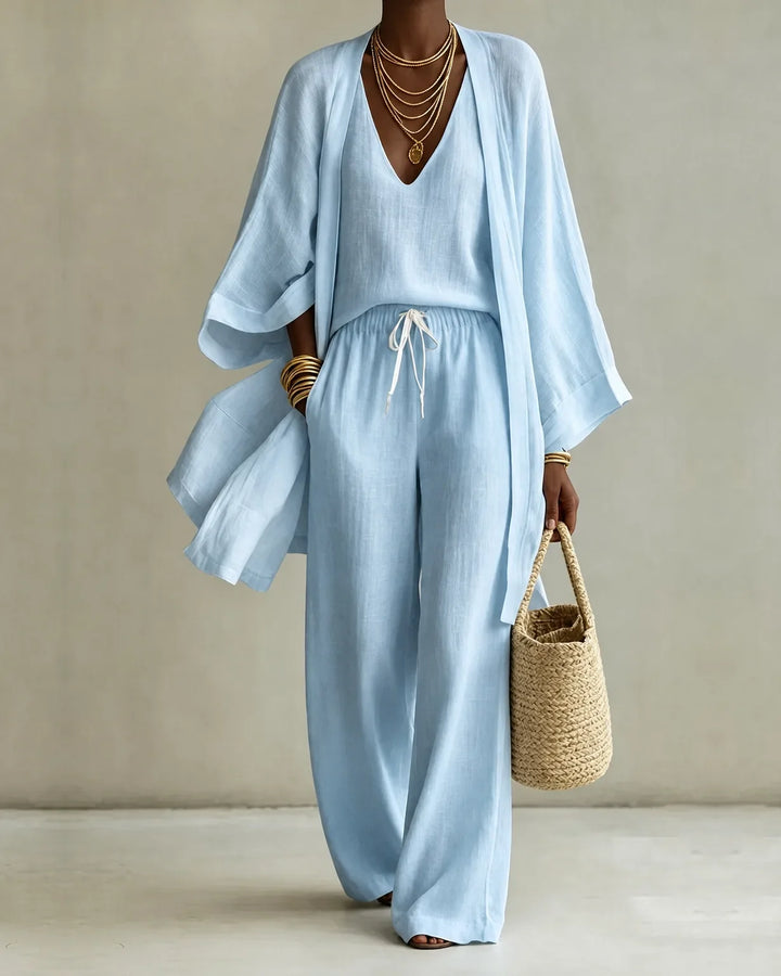 Cecilia™ | Elegant 3-Piece Linen Look Set
