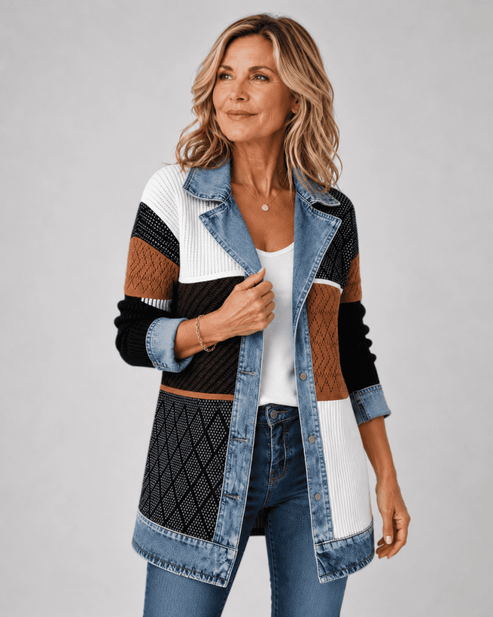 Clara™ | Denim Trim Cardigan