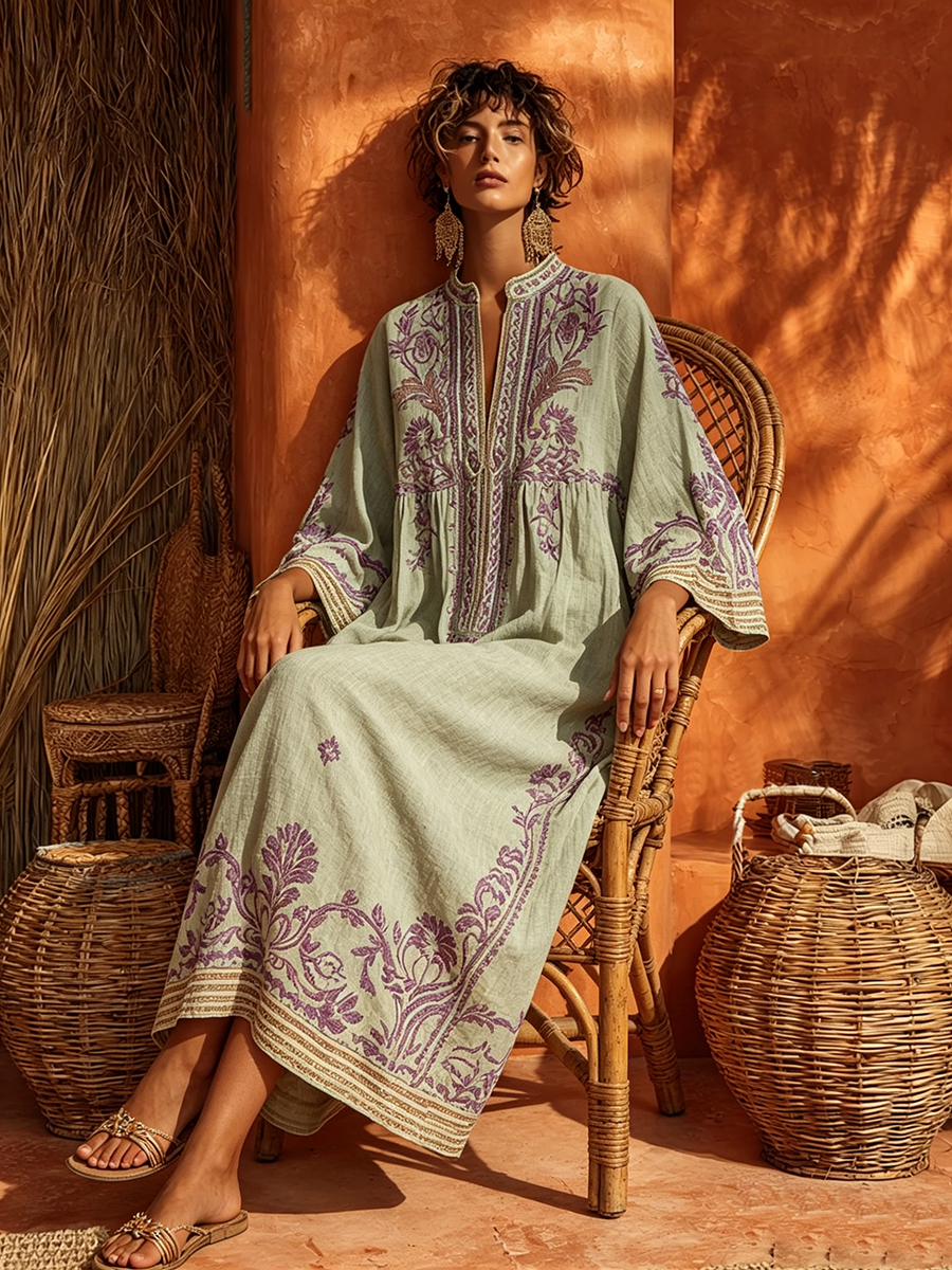Celestina™ Embroidered Boho Maxi Dress