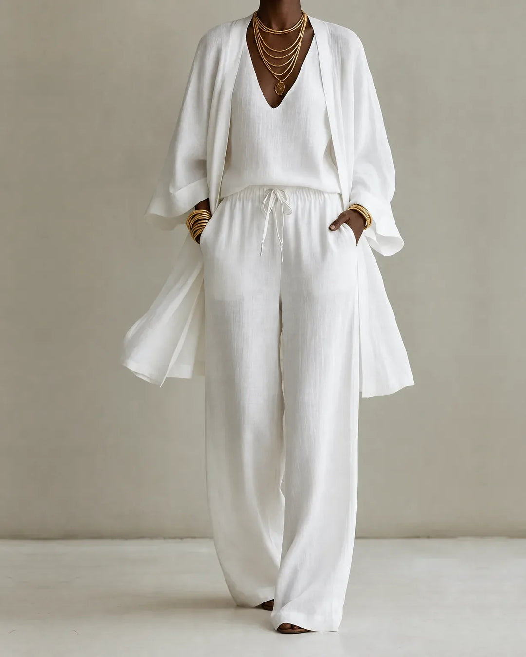 Cecilia™ | Elegant 3-Piece Linen Look Set